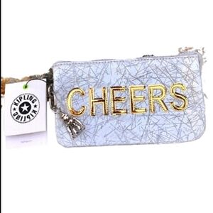 Kipling Cheers Metallic Wristlet/Monkey Key Chain